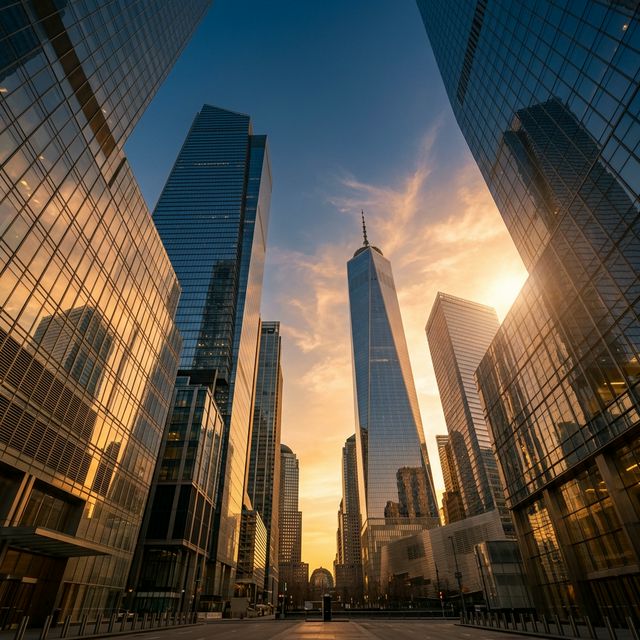 Financial district skyline